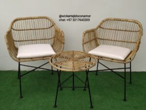 Set de Terraza en Mimbre Natural
