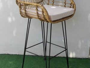 Taburete Silla Bar en Mimbre Natural