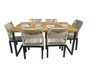 Comedor de 6 Puestos Con Mesa Exterior Bajo Techo