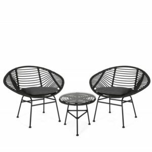 Set de Terraza Metálico en Ratán Sintético