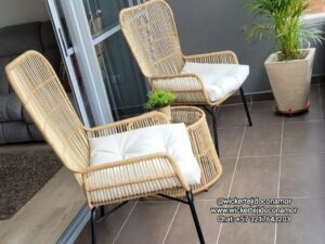 Set de terraza Metálico y Mimbre Natural o Sintético