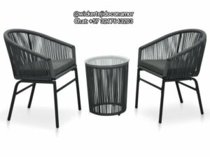 Set en Aluminio y Mimbre Plástico PVC
