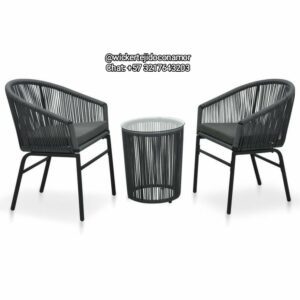 Set en Aluminio y Mimbre Plástico PVC