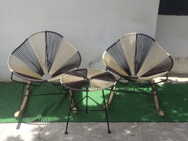 Set de Terraza Acapulco 2 Mecedoras pera + Mesa