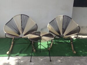Set de Terraza Acapulco 2 Mecedoras pera + Mesa