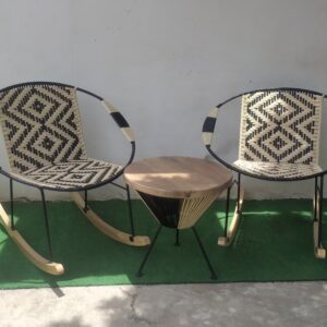 Set de Terraza 2 Mecedoras Rombos + Mesa de Centro