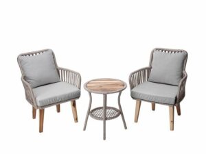 Set Metálico con Madera y Cordón o Ratán Sintético