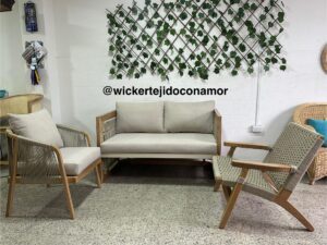 Sala Romana en Madera Flor Morado y cordón