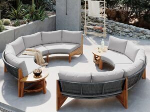 Sala de Juntas en madera y aluminio tejido en cordón